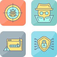 Bug Target and Hacker Icon vector
