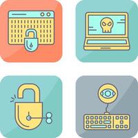 Hacking and Laptop Icon vector