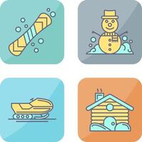 Snowboard and Snowman Icon vector