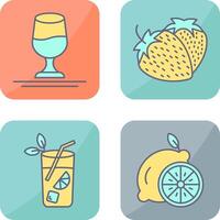 Wine and Strawberry Icon vector