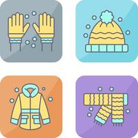 Winter Gloves and Winter Hat Icon vector