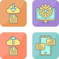 File Download and Monitor Icon vector