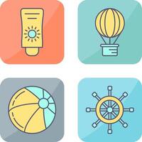 Sun Cream and Hot Air Balloon Icon vector