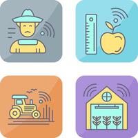 Farmer and Measure and Measure Icon vector