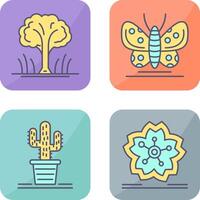 Tree and Butterfly Icon vector