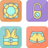 Life Preserver and Do Not Disturb Icon vector