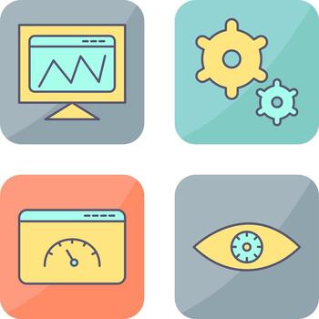 web analysis and preferences Icon vector