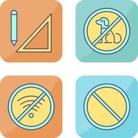 drawing tools and no pets Icon vector