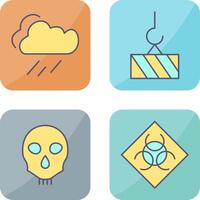 rain and heavy machinery Icon vector