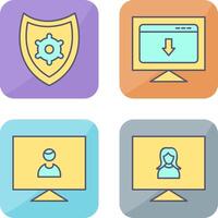 security settings and download webpage Icon vector