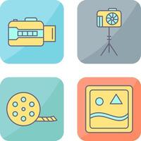 open camera and camera stand Icon vector