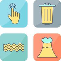 danger of hand press and garbage Icon vector