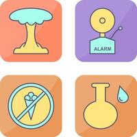 explosion and alarms Icon vector