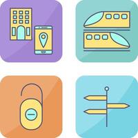 find hotel and train Icon vector