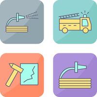 spraying water and fire truck Icon vector