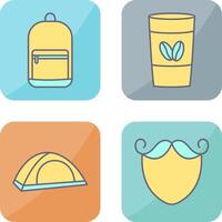 Backpack and Coffee Icon vector