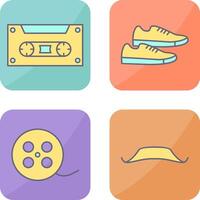 Casette and Sneakers Icon vector