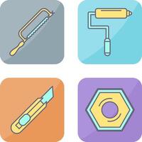 Hacksaw and Paint Roller Icon vector