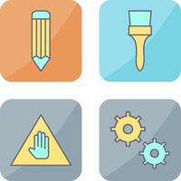 pencil and Brush Icon vector