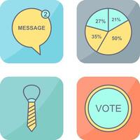 Message Bubbles and Pie Chart Icon vector