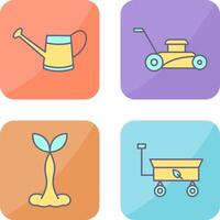 Watering tool and Lawn Mower Icon vector