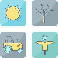 Sun and Tree Icon vector