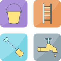 Water Bucket and Ladder Icon vector