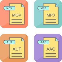 MOV and MP3 Icon vector