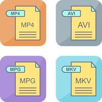 MP4 and AVI Icon vector