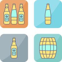 Beer Bottles and alcohol Icon vector