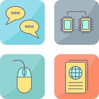 Conversation Bubbles and Processors Connected Icon vector