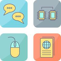 Conversation Bubbles and Processors Connected Icon vector