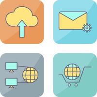 Upload to Cloud and Message Settings Icon vector