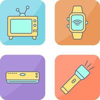 televisión y inteligente reloj icono vector