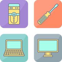 Cpu and Screw driver Icon vector