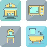 Warehouse and Microwave Icon vector