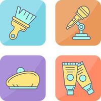 Paint Brush and Microphone Icon vector