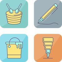 Drum and Pen Icon vector