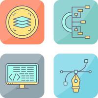 Layers and Flowchart Icon vector