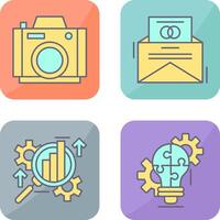 Photo Camera and Invitation Card Icon vector