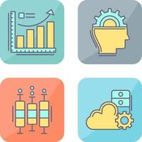 Growth Chart and Machine Learning Icon vector