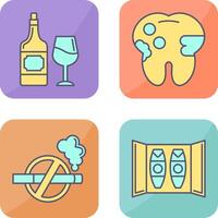 vino y caries icono vector