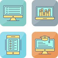 Online Checklist and Online Library Icon vector