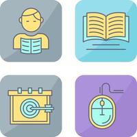 estudiante y libro icono vector