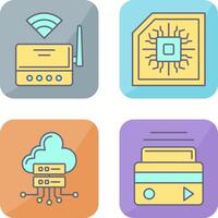 Wifi Router and Chip Icon vector