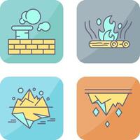 Chimney and Bonfire Icon vector