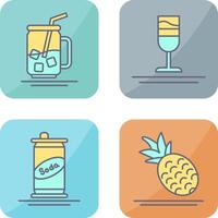 Iced Tea and Rainbow Drink Icon vector