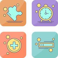 Puzzle and Stop Watch Icon vector