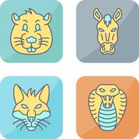 Beaver and Horse Icon vector