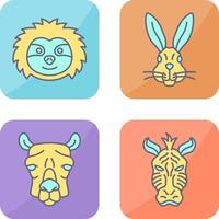 Sloth and Rabbit Icon vector